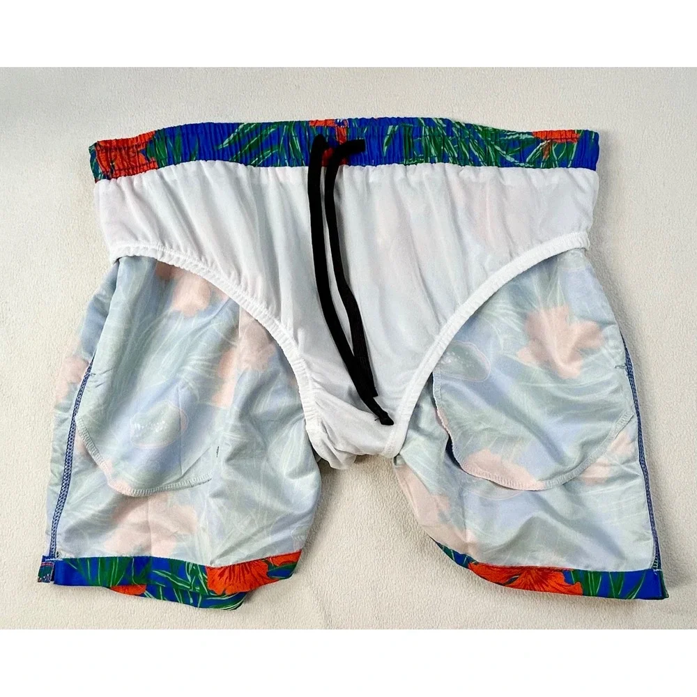 UNIVERSITY of FLORIDA Gators Mens XL Swim Trunks Floral Tropical Blue Orange NWT